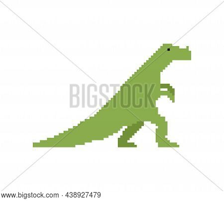 Ceratosaurus Pixel Art Dinosaur. Pixelated Ancient Animal. 8bit Dino Prehistoric Monster. Beast Is J