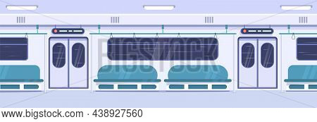 Empty Public Transport. City Travel, Urban Journey Vehicle Service. Comfy Transportation