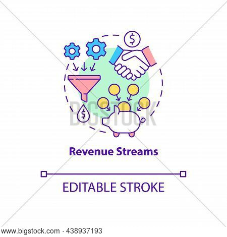 Revenue Streams Concept Icon. Resources Of Reccuring Income. Earning Money. Business Model Abstract 