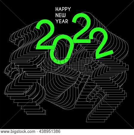 2022 Creative Typography Poster Design. Liquid Vector Typography