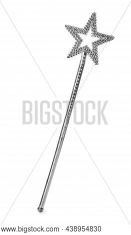 Beautiful Silver Magic Wand Isolated On White
