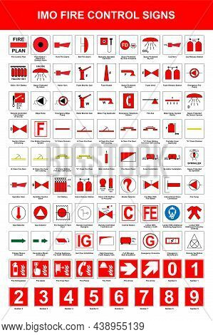 International Maritime Organization (imo) Fire Control Signs, Illustration. Poster Design