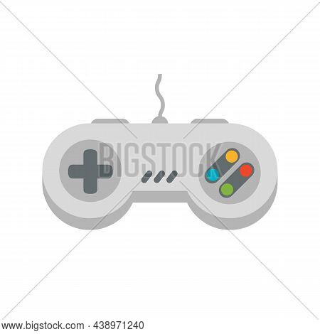Retro Gamepad And Joystick Isolated On White Background. Console For Video Game. Vector Stock