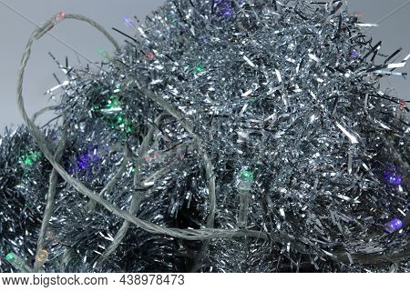 Christmas Garland And Snowball Isolated On A White Background. New Year And Christmas Attributes