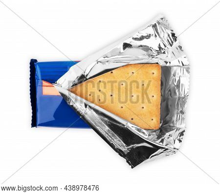 Cookies Or Crackers Sealed In A Cellophane Blister For Protection From Viruses