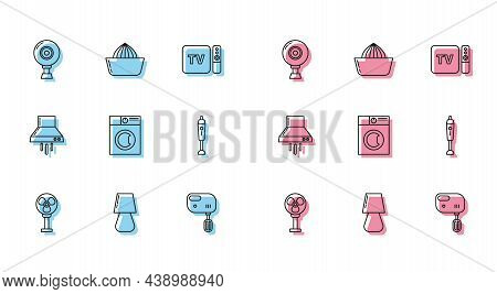 Set Line Electric Fan, Table Lamp, Web Camera, Mixer, Washer, Blender, Kitchen Extractor And Citrus 
