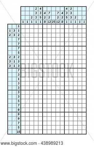 Japanese Crossword Puzzle. Kids And Adult Mathematical Mosaic. Nonogram. Logic Puzzle Game. Digital