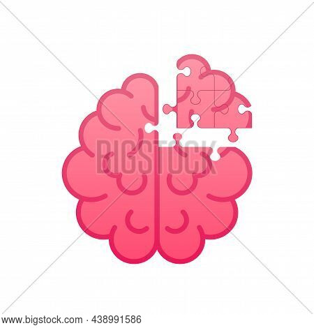 Human Brain Icon. Thinking Process, Brainstorming, Good Idea, Brain Activity. Vector Stock Illustrat