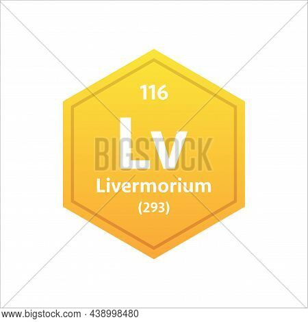 Livermorium Symbol. Chemical Element Of The Periodic Table. Vector Stock Illustration.