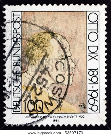 Postage Stamp Germany 1991 Self-portrait, By Otto Dix
