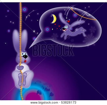 Rabbit who dreams about flight