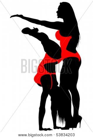 Young women in bikini on white background. Property release is attached to the file