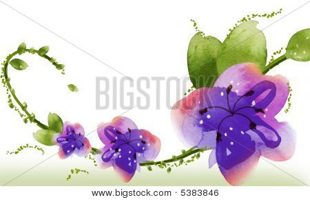 水彩花