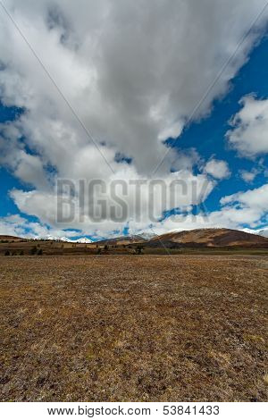 Valley, Clouds, Mountains