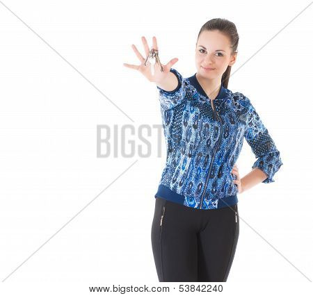 Young Attractive Woman With The Key