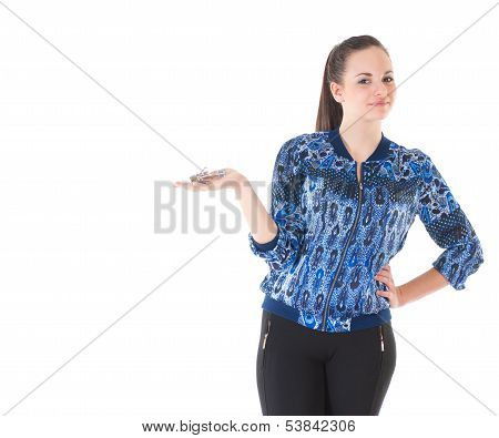 Young Attractive Woman With The Key