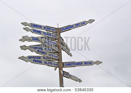 Travel sign board