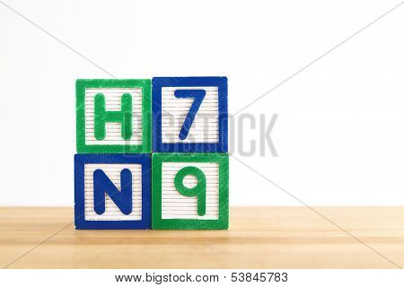 H7N9 alphabet toy block
