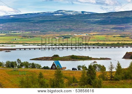 Icelandic Landscape: View Of Fellabaer Village (egilsstadir)