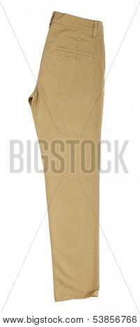Beige trousers isolated on white