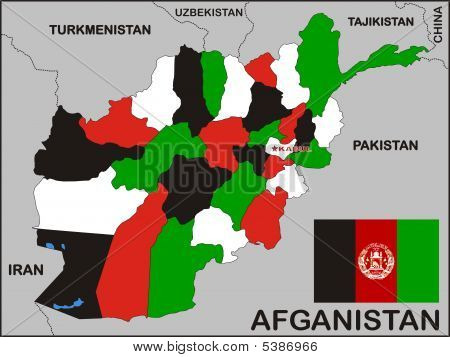 Politická mapa Afghánistánu