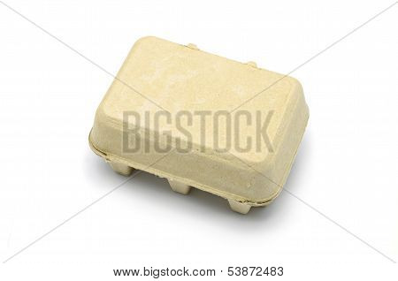 Carton Box For Eggs Isolated On White.