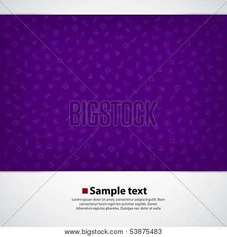 vector background with education icons. purple variant.