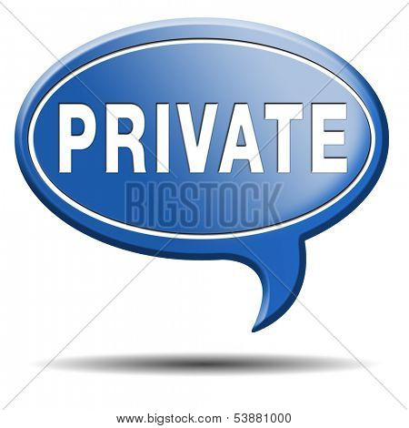 private and personal information icon, banner for privacy protection of restricted info