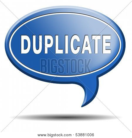 duplicate sign or icon double product or document label or button