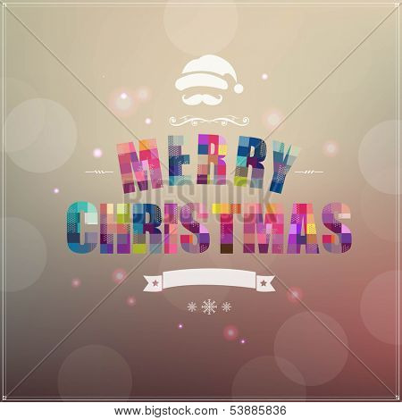 Retro Christmas Poster With Banner, With Gradient Mesh, Vector Illustration