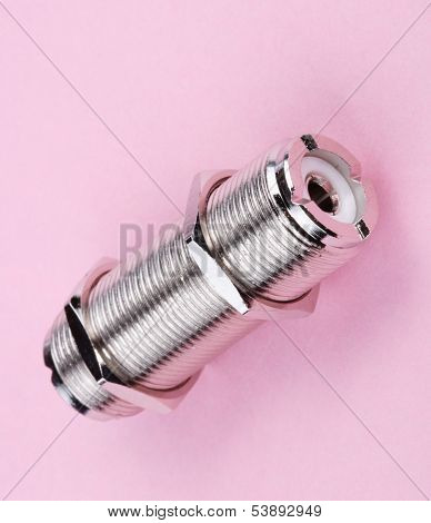 Radio Connector On Pink Background