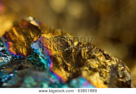 Abstract Background, Gold, Bronze, Copper, Iron. Macro. Extreme Closeup