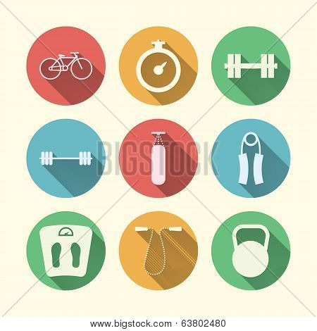 Flat icons for sport