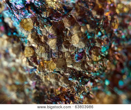 Bronze, Copper, Iron. Macro. Extreme Closeup