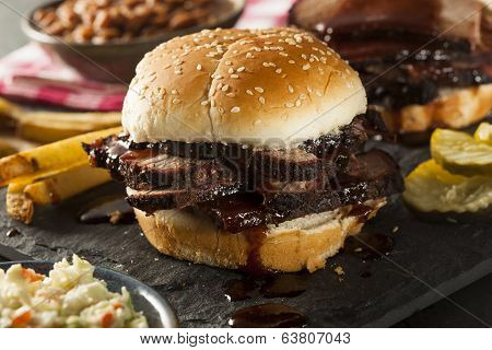 Smoked Barbecue Brisket Sandwich