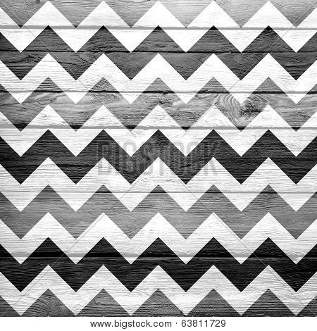 Vintage chevron pattern on wood
