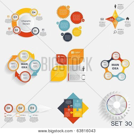 Collection of Infographic Templates for Business Vector Illustra