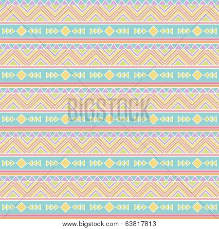 Seamless Tileable Vector Pattern in Pastel Tribal