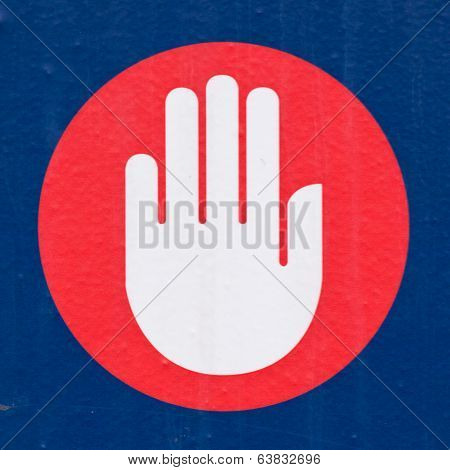 Sign Symbol Concept Hand Palm Demanding Halt Stop