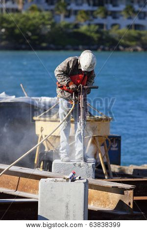 Man Working With Jackhammer