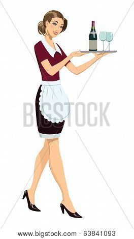 Waitress with tray