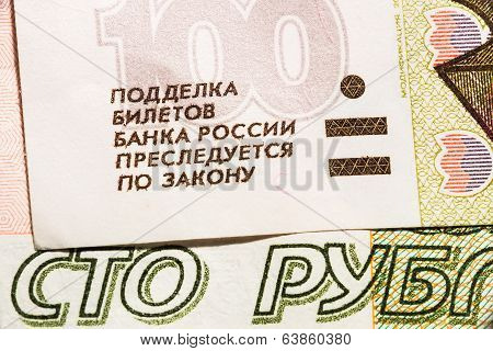 One hundred Russian banknotes