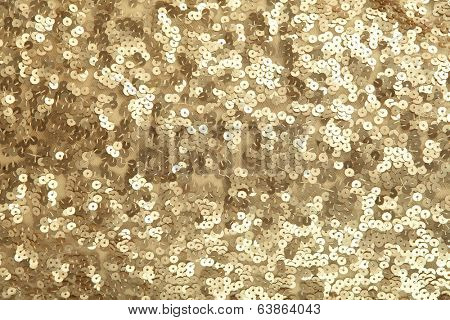 Golden sequins - sparkling sequined textile
