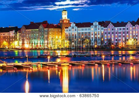 Night scenery of Helsinki, Finland