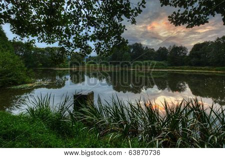 lake after sunset