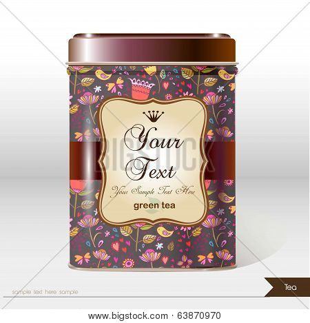 Vector box tea with place for your text.