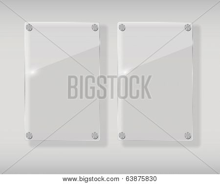Realistic Glass Frames. Vector Illustration