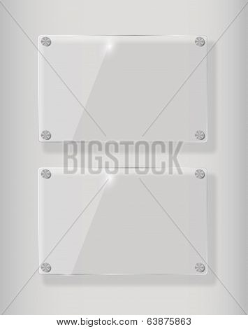 Realistic Glass Frames. Vector Illustration