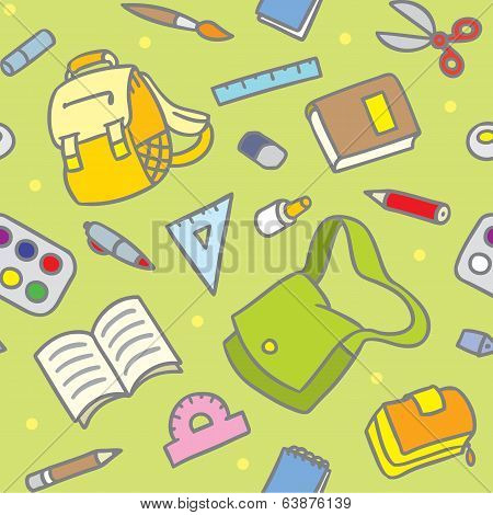 School Pattern With Education Supplies