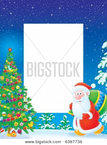 Noel çerçeve / sınır Noel Baba ile